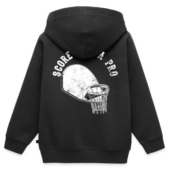 Basketball Slogan - Sweat Premium à capuche zippé enfant bio - noir - Dos - AI Model Kid Male (0cm)