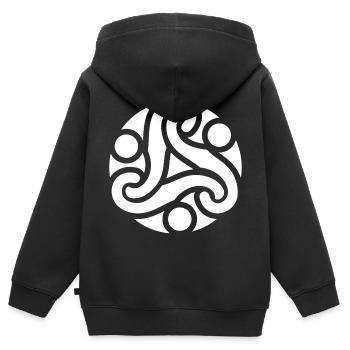Celtic symbol of protection (white) - Kids Premium Organic Zip-up Hoodie - black - Back - AI Model Kid Male (0cm)