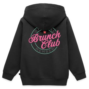 Offizielles Mitglied des Brunch Clubs - Kinder Premium Organic Zip Hoodie - Schwarz - Hinten - AI Model Kid Male (0cm)
