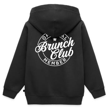 Offizielles Mitglied des Brunch Clubs - Kinder Premium Organic Zip Hoodie - Schwarz - Hinten - AI Model Kid Male (0cm)