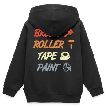 Brush Roller Tape Paint - Kinder Premium Organic Zip Hoodie - Schwarz - Hinten - AI Model Kid Male (0cm)