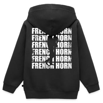 Vintage Horn - Kinder Premium Organic Zip Hoodie - Schwarz - Hinten - AI Model Kid Male (0cm)