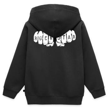 Tatoo à la main Rockstars - Sweat Premium à capuche zippé enfant bio - noir - Dos - AI Model Kid Male (0cm)