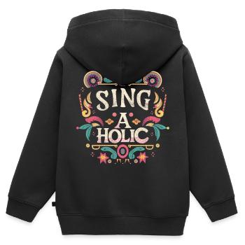 Accro de la chanson - Sweat Premium à capuche zippé enfant bio - noir - Dos - AI Model Kid Male (0cm)