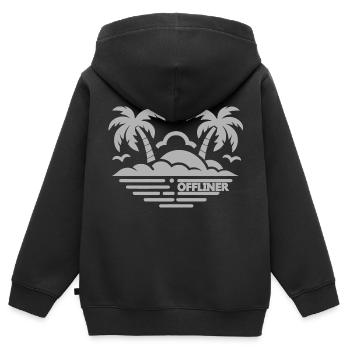 Palmier hors-ligne - Sweat Premium à capuche zippé enfant bio - noir - Dos - AI Model Kid Male (0cm)
