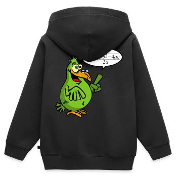 Smart bird - Kids Premium Organic Zip-up Hoodie - black - Back - AI Model Kid Male (0cm)