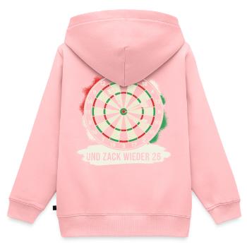 Dart Zack encore 26 fléchettes cadeau avec une phrase amusante - Sweat Premium à capuche zippé enfant bio - rose - Dos - AI Model Kid Female (0cm)