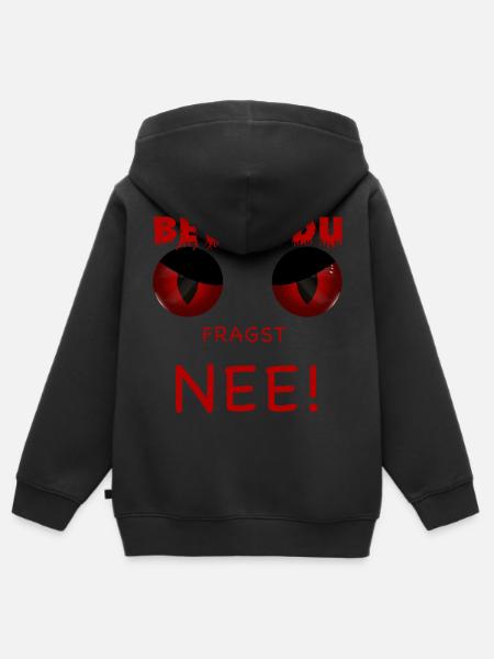 Bevor du fragst - Nee - Kinder Premium Organic Zip Hoodie - Schwarz