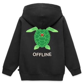 Mode hors ligne Tortue - Sweat Premium à capuche zippé enfant bio - noir - Dos - AI Model Kid Male (0cm)