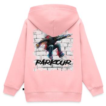 Parkour - Kids Premium Organic Zip-up Hoodie - rose - Back - AI Model Kid Female (0cm)