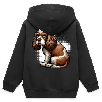 Cocker Spaniel Cockerhund Cocker Spaniel Besitzer - Kinder Premium Organic Zip Hoodie - Schwarz - Hinten - AI Model Kid Male (0cm)