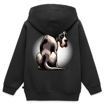 Great Dane Great Dane Owner Great Dane Fan - Kids Premium Organic Zip-up Hoodie - black - Back - AI Model Kid Male (0cm)
