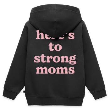Strong Mothers Typography Design - Kids Premium Organic Zip-up Hoodie - black - Back - AI Model Kid Male (0cm)