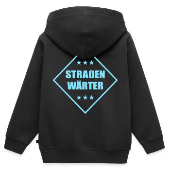 Straßenwärter - Kinder Premium Organic Zip Hoodie - Schwarz - Hinten - AI Model Kid Male (0cm)