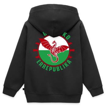Galesko Errepublika - Welsh Republic - Kids Premium Organic Zip-up Hoodie - black - Back - AI Model Kid Male (0cm)