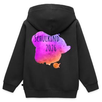 Schulkind 2026 - Kinder Premium Organic Zip Hoodie - Schwarz - Hinten - AI Model Kid Male (0cm)