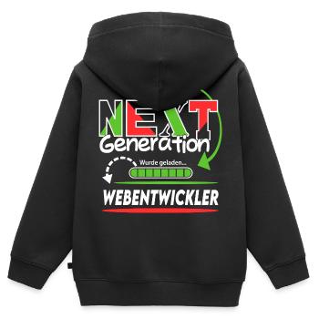 Webentwickler  Next Generation Beruf Arbeit Mann  - Kinder Premium Organic Zip Hoodie - Schwarz - Hinten - AI Model Kid Male (0cm)