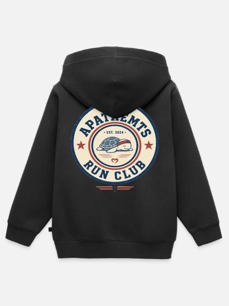 Schildkröten Run Club - Kinder Premium Organic Zip Hoodie - Schwarz