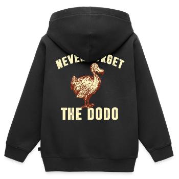 never forget the dodo don't forget the dodo bird - Kids Premium Organic Zip-up Hoodie - black - Back - AI Model Kid Male (0cm)