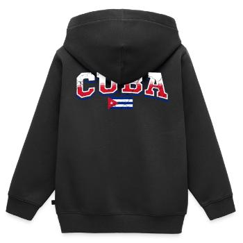 Cuba - Sweat Premium à capuche zippé enfant bio - noir - Dos - AI Model Kid Male (0cm)