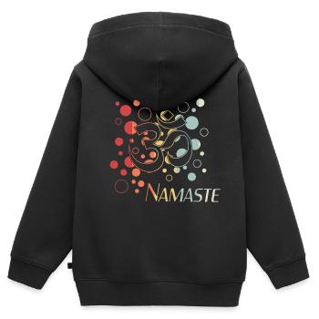 Yoga, Chakra, Namaste - Kinder Premium Organic Zip Hoodie - Schwarz - Hinten - AI Model Kid Male (0cm)