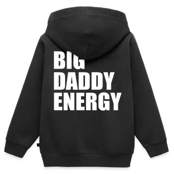 Big daddy energy - Sweat Premium à capuche zippé enfant bio - noir - Dos - AI Model Kid Male (0cm)