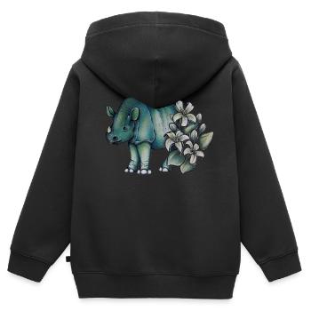 Java-Nashorn - Kinder Premium Organic Zip Hoodie - Schwarz - Hinten - AI Model Kid Male (0cm)