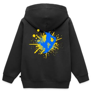 Planche à neige - Sweat Premium à capuche zippé enfant bio - noir - Dos - AI Model Kid Male (0cm)