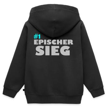 Epischer Sieg - Kinder Premium Organic Zip Hoodie - Schwarz - Hinten - AI Model Kid Male (0cm)