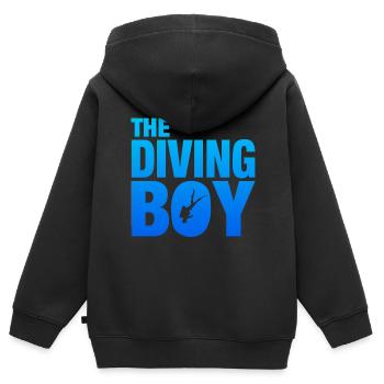 Diving, Tauchen - Kinder Premium Organic Zip Hoodie - Schwarz - Hinten - AI Model Kid Male (0cm)