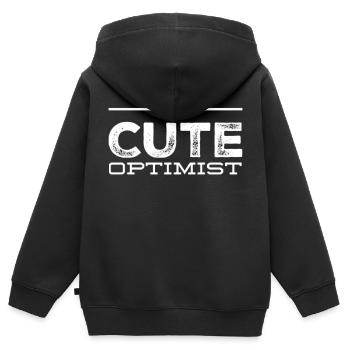 cute optimist - Kinder Premium Organic Zip Hoodie - Schwarz - Hinten - AI Model Kid Male (0cm)