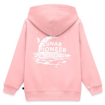 Lunar Pioneer 2025 - Kinder Premium Organic Zip Hoodie - Rosa - Hinten - AI Model Kid Female (0cm)