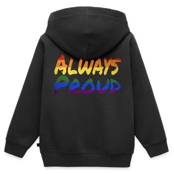 Always Proud - Kinder Premium Organic Zip Hoodie - Schwarz - Hinten - AI Model Kid Male (0cm)