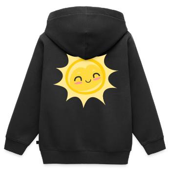 Sonne - Sonnenstrahlen Sonnenlicht Sommer Spass - Kinder Premium Organic Zip Hoodie - Schwarz - Hinten - AI Model Kid Male (0cm)
