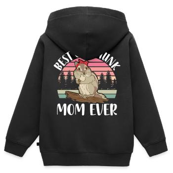 Tamia | de compagnie Idées cadeaux Chipmunk - Sweat Premium à capuche zippé enfant bio - noir - Dos - AI Model Kid Male (0cm)