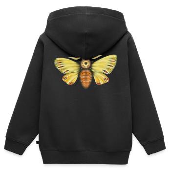 mite graisse - Sweat Premium à capuche zippé enfant bio - noir - Dos - AI Model Kid Male (0cm)