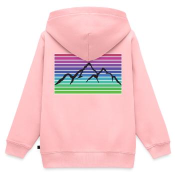 Colored Mountain - Kinder Premium Organic Zip Hoodie - Rosa - Hinten - AI Model Kid Female (0cm)
