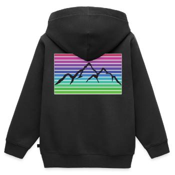 Colored Mountain - Kinder Premium Organic Zip Hoodie - Schwarz - Hinten - AI Model Kid Male (0cm)