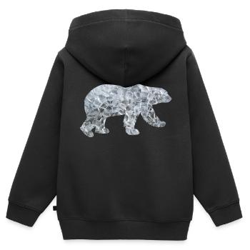Ours polaire ours polaire polaire ours polaire Arctique Arctique - Sweat Premium à capuche zippé enfant bio - noir - Dos - AI Model Kid Male (0cm)
