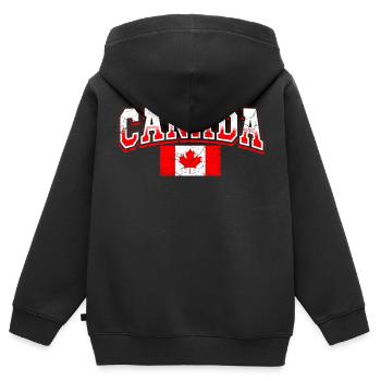 Canada Fan - Sweat Premium à capuche zippé enfant bio - noir - Dos - AI Model Kid Male (0cm)