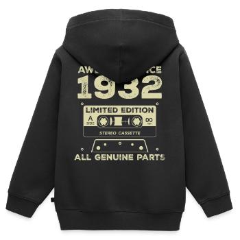 1932 Birthday Born In 1932 Vintage Retro - Kids Premium Organic Zip-up Hoodie - black - Back - AI Model Kid Male (0cm)