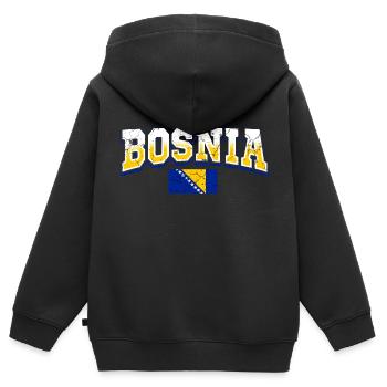 Fan de Bosnie - Sweat Premium à capuche zippé enfant bio - noir - Dos - AI Model Kid Male (0cm)
