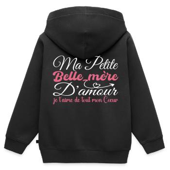 Liebe Schwiegermutter Geschenk, Schwiegermutter Ich liebe dich - Kinder Premium Organic Zip Hoodie - Schwarz - Hinten - AI Model Kid Male (0cm)