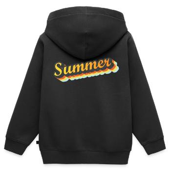 Summer - Kinder Premium Organic Zip Hoodie - Schwarz - Hinten - AI Model Kid Male (0cm)
