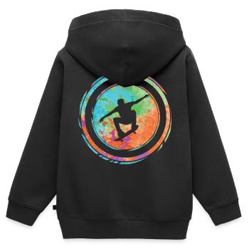 Skater Skateboard Tricks Skateboarding - Kinder Premium Organic Zip Hoodie - Schwarz - Hinten - AI Model Kid Male (0cm)