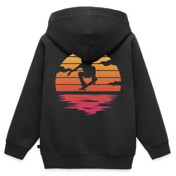 Skateboarding Tricks Skateboard Skater - Kinder Premium Organic Zip Hoodie - Schwarz - Hinten - AI Model Kid Male (0cm)