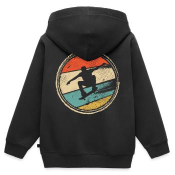 Skateboarding Tricks Skater Skateboard - Kinder Premium Organic Zip Hoodie - Schwarz - Hinten - AI Model Kid Male (0cm)