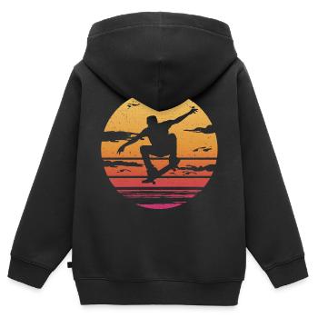 Skateboarding Tricks Skaten Skateboard Skater - Kinder Premium Organic Zip Hoodie - Schwarz - Hinten - AI Model Kid Male (0cm)
