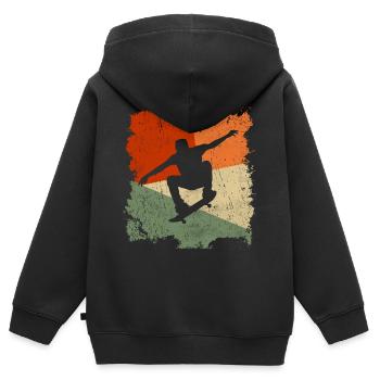 Skater Tricks Skateboarding Skaten Skateboard - Kinder Premium Organic Zip Hoodie - Schwarz - Hinten - AI Model Kid Male (0cm)