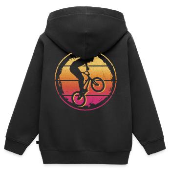 BMX Fahrer Freestyle Fahrrad BMX - Kinder Premium Organic Zip Hoodie - Schwarz - Hinten - AI Model Kid Male (0cm)